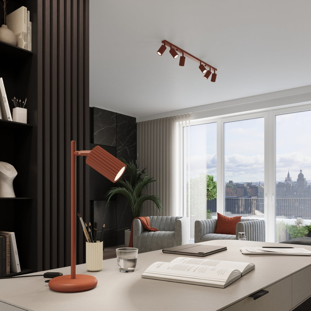 Deckenleuchte - Spot - Strahler KARBON 6L roter Ocker Sollux Lighting