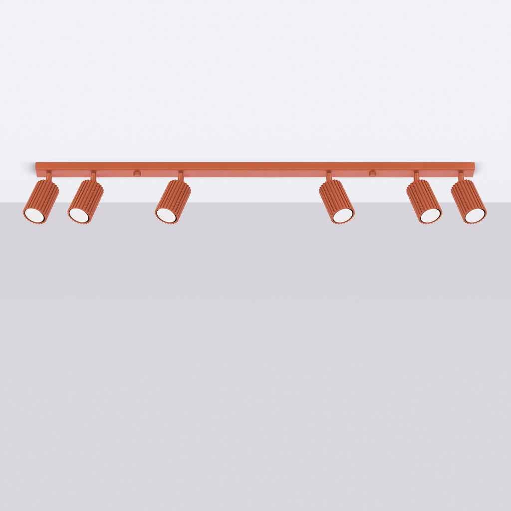 Deckenleuchte - Spot - Strahler KARBON 6L roter Ocker Sollux Lighting