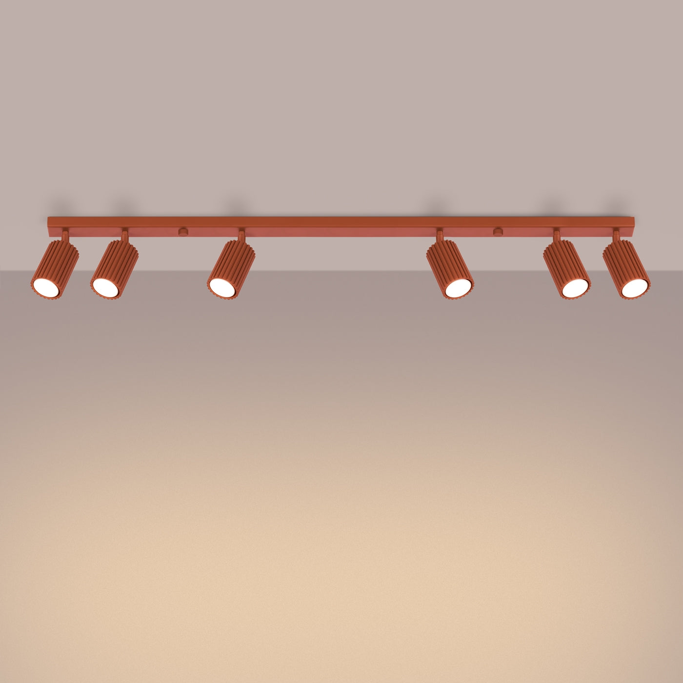 Deckenleuchte - Spot - Strahler KARBON 6L roter Ocker Sollux Lighting