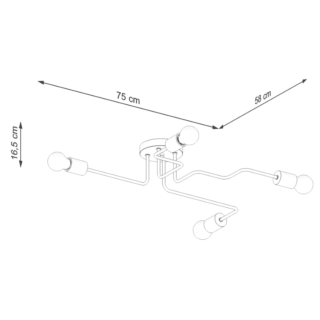 Pendelleuchte TIMBO 4 weiß Sollux Lighting