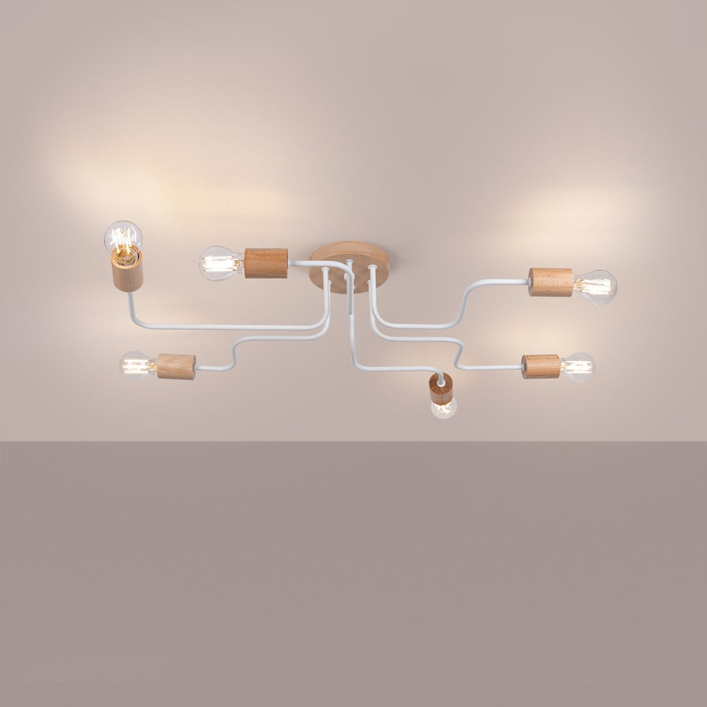 Pendelleuchte TIMBO 6 weiß Sollux Lighting