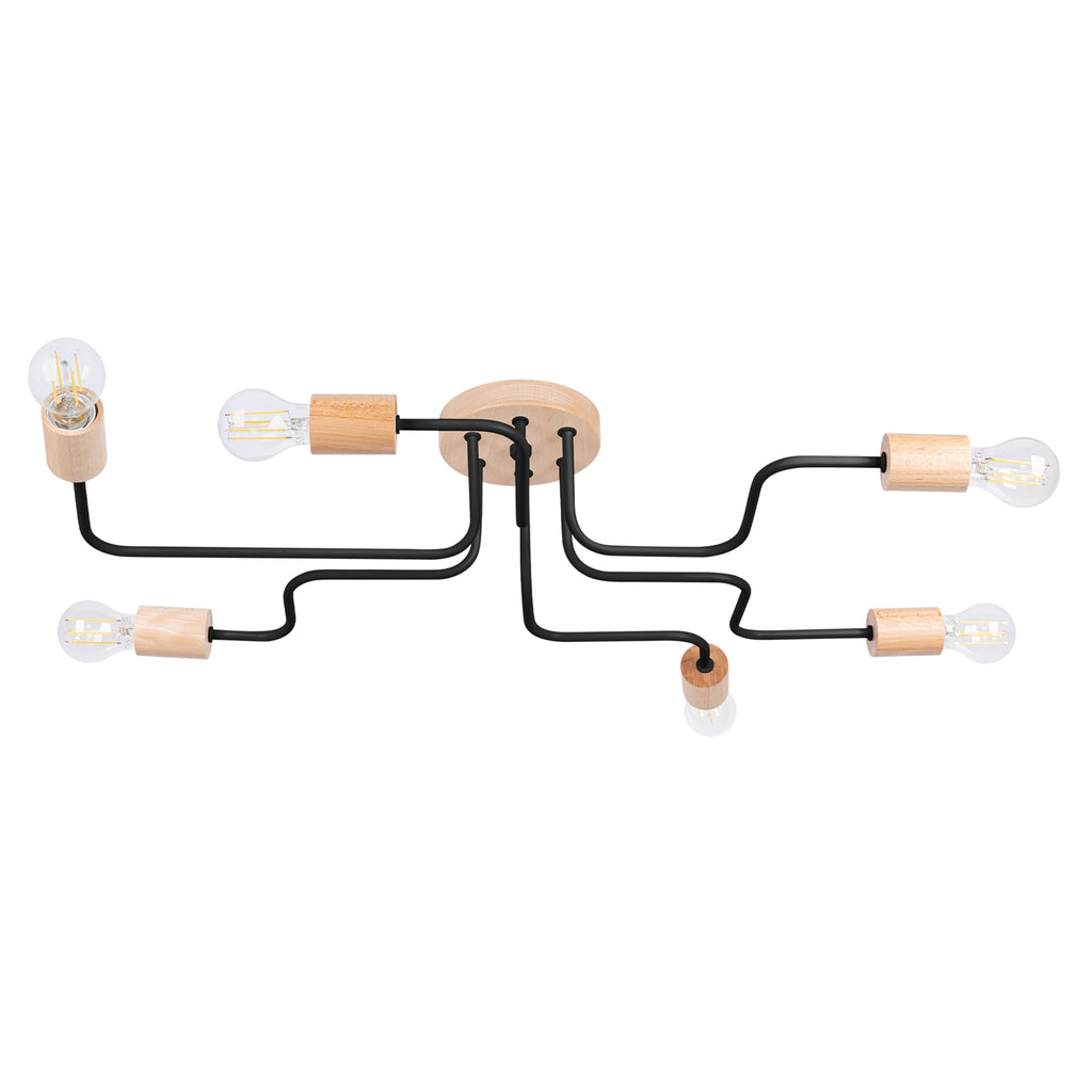 Pendelleuchte TIMBO 6 schwarz Sollux Lighting