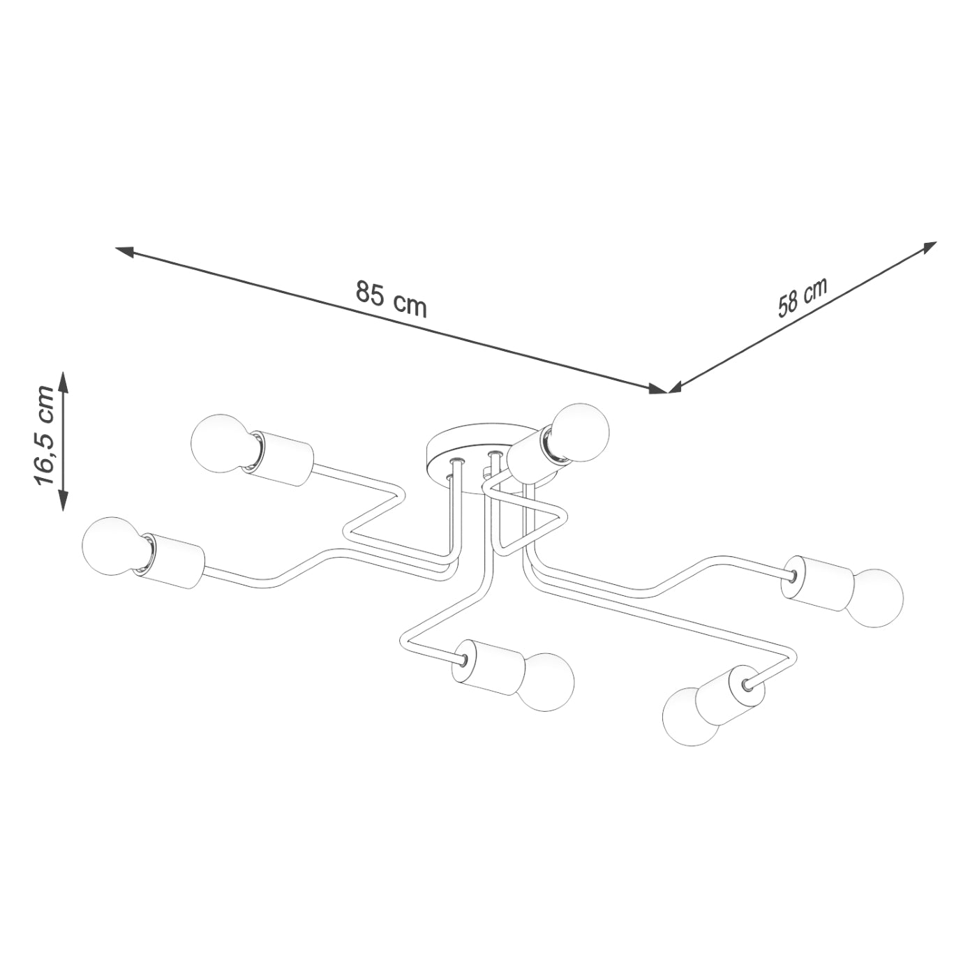 Pendelleuchte TIMBO 6 schwarz Sollux Lighting