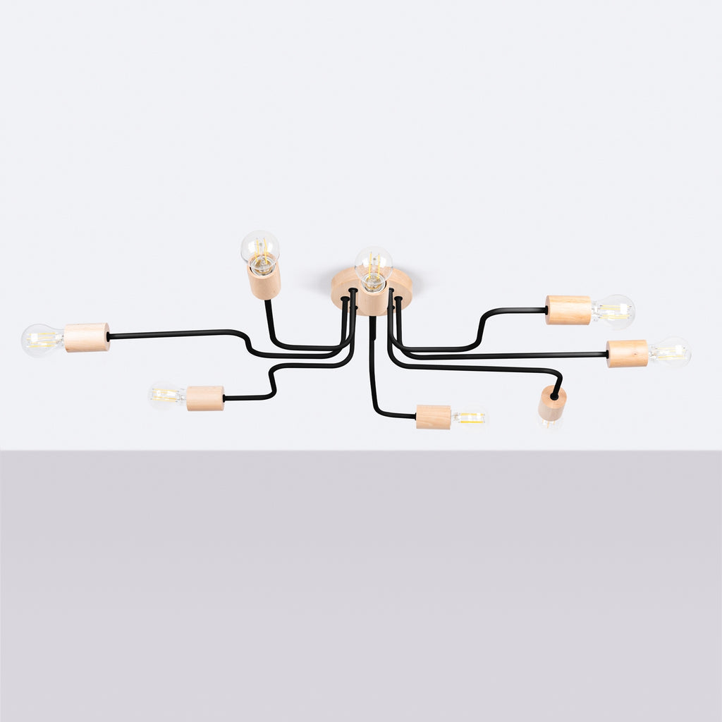 Pendelleuchte TIMBO 8 schwarz Sollux Lighting