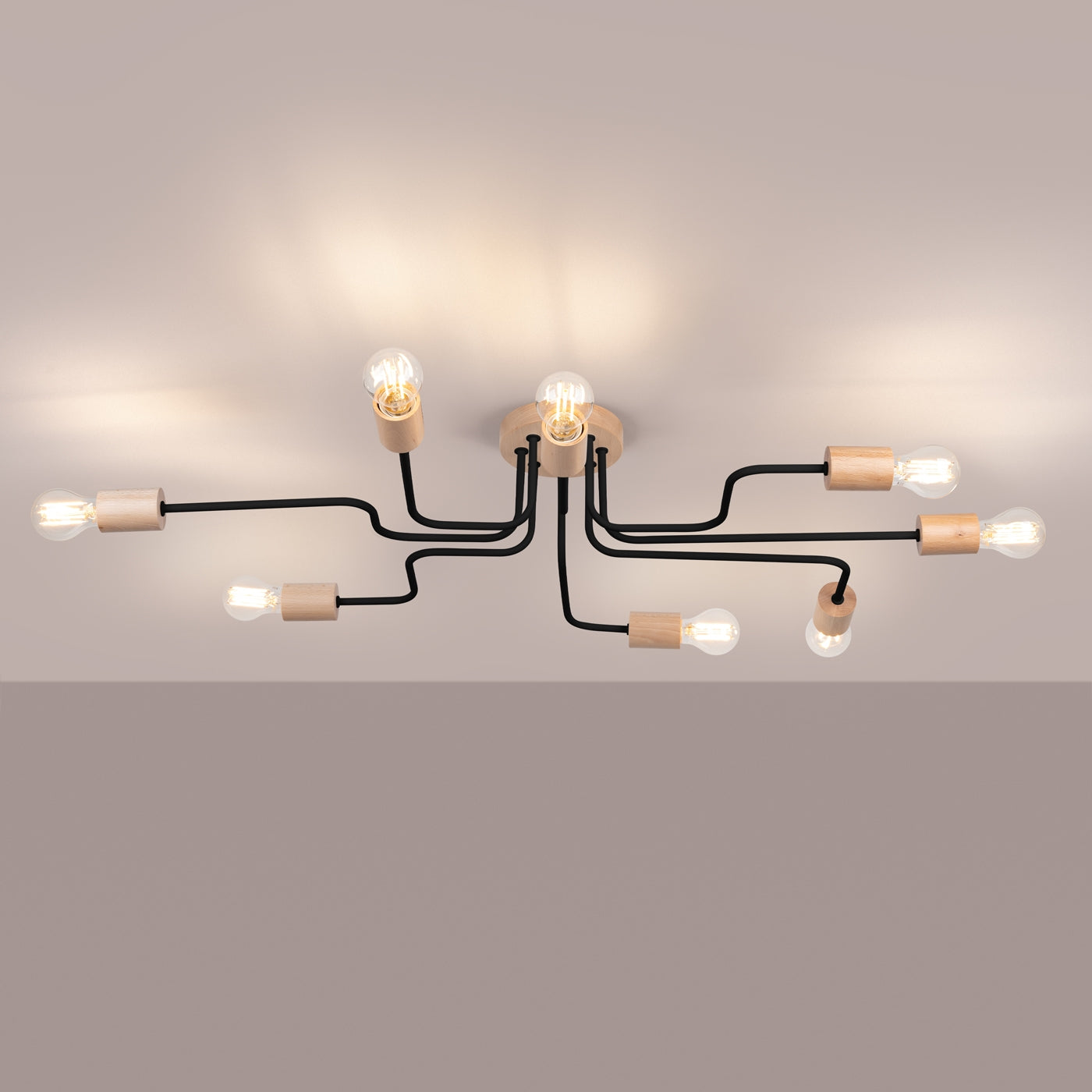 Pendelleuchte TIMBO 8 schwarz Sollux Lighting