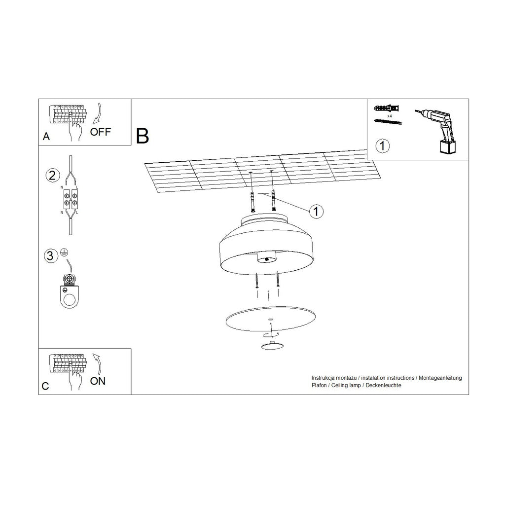 Deckenleuchte OMIQ roter Ocker Sollux Lighting