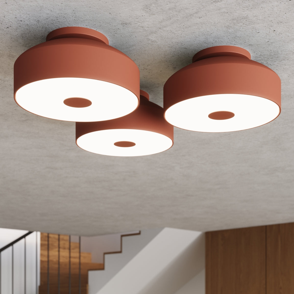 Deckenleuchte OMIQ roter Ocker Sollux Lighting