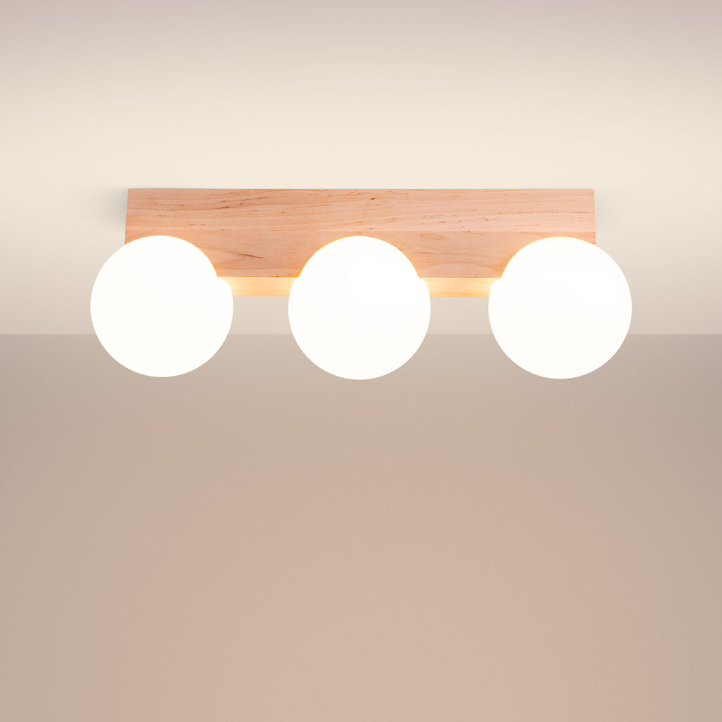 Deckenleuchte BULBO 3 Naturholz Sollux Lighting