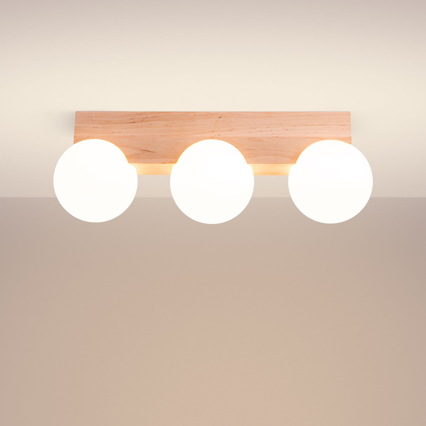 Deckenleuchte BULBO 3 Naturholz Sollux Lighting