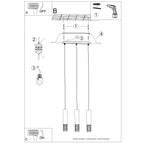 Pendelleuchte LAMI 3L weiß Sollux Lighting