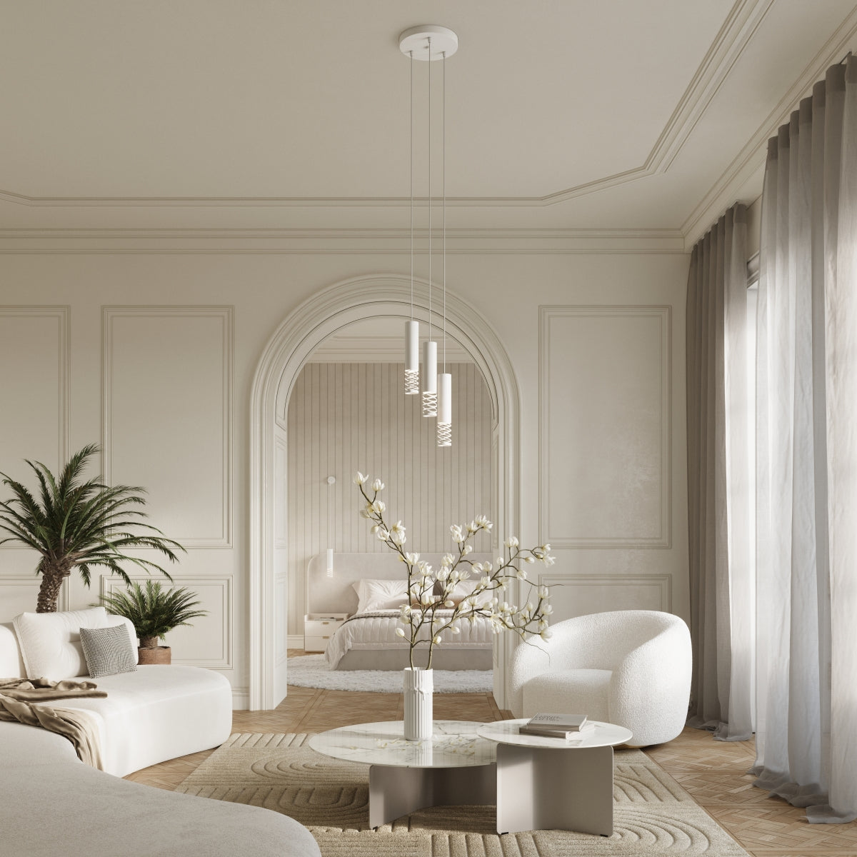 Pendelleuchte LAMI 3L weiß Sollux Lighting
