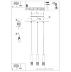Pendelleuchte LIRO 3L weiß Sollux Lighting