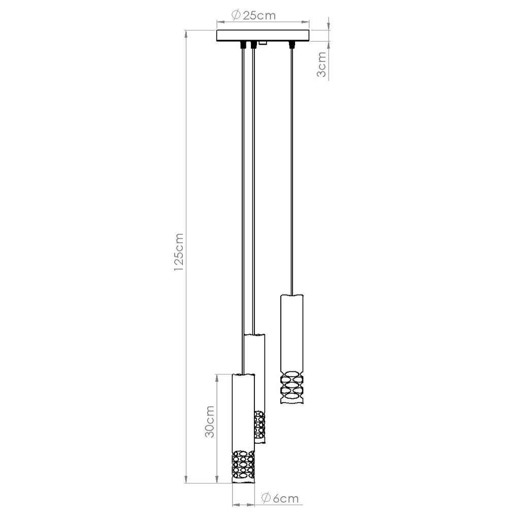 Pendelleuchte LIRO 3P weiß Sollux Lighting