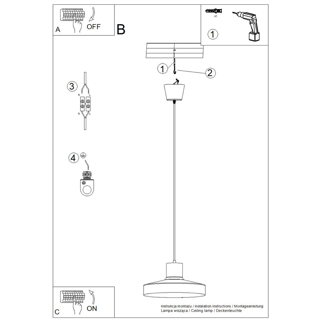 Pendelleuchte BILO schwarz Sollux Lighting