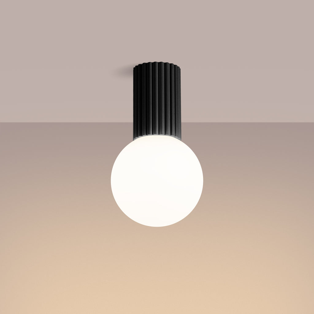 Bad-Deckenleuchte HALO schwarz IP44 Sollux Lighting