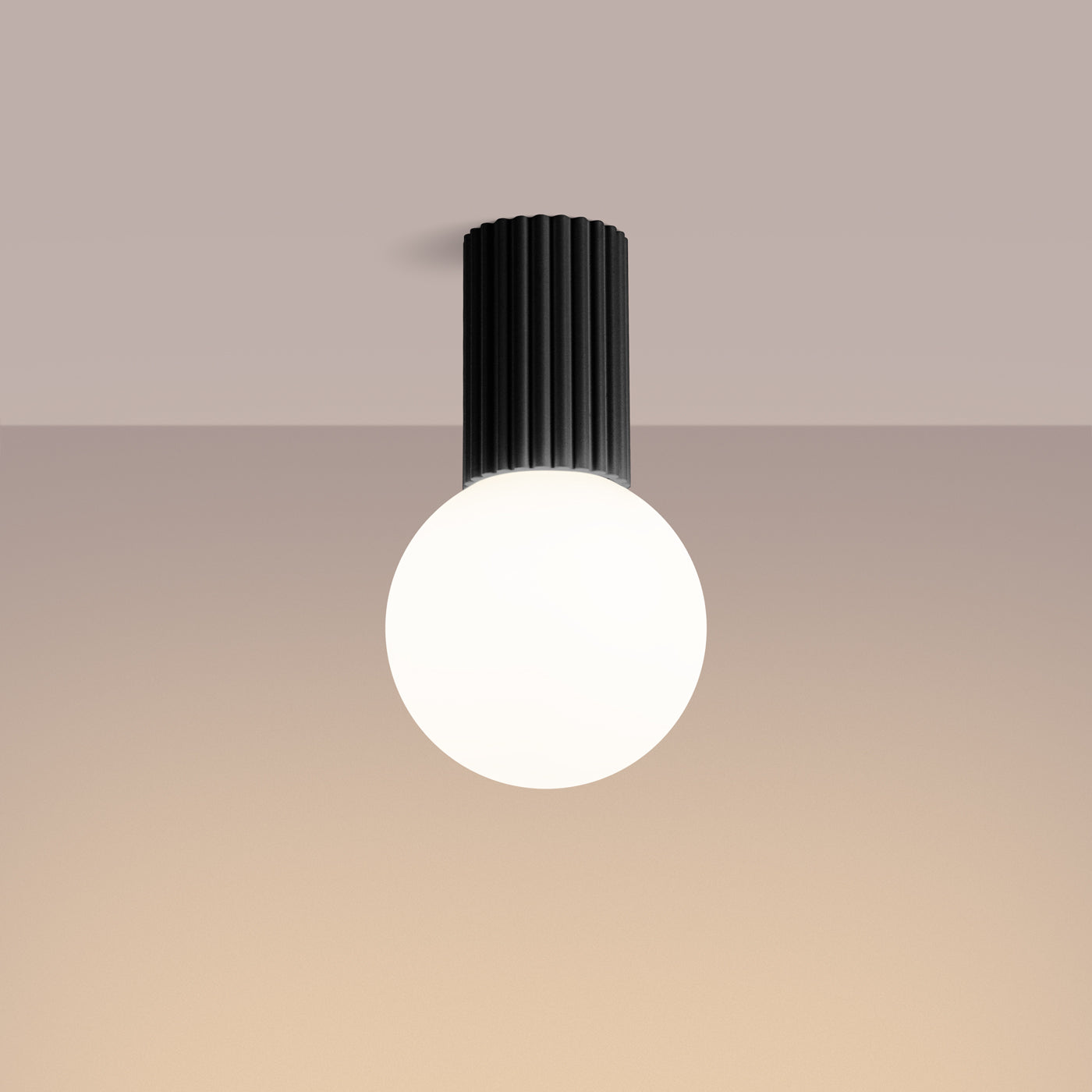 Bad-Deckenleuchte HALO schwarz IP44 Sollux Lighting