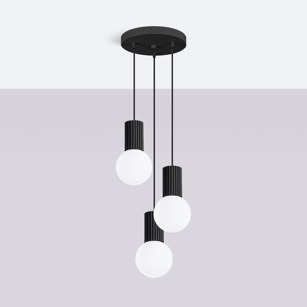 Pendelleuchte HALO 3P schwarz Sollux Lighting
