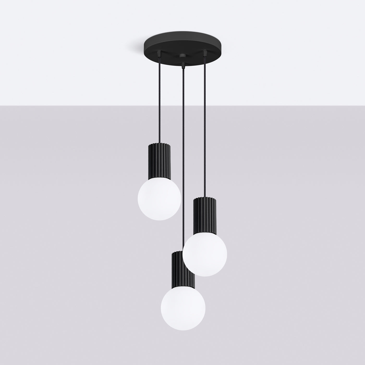 Pendelleuchte HALO 3P schwarz Sollux Lighting