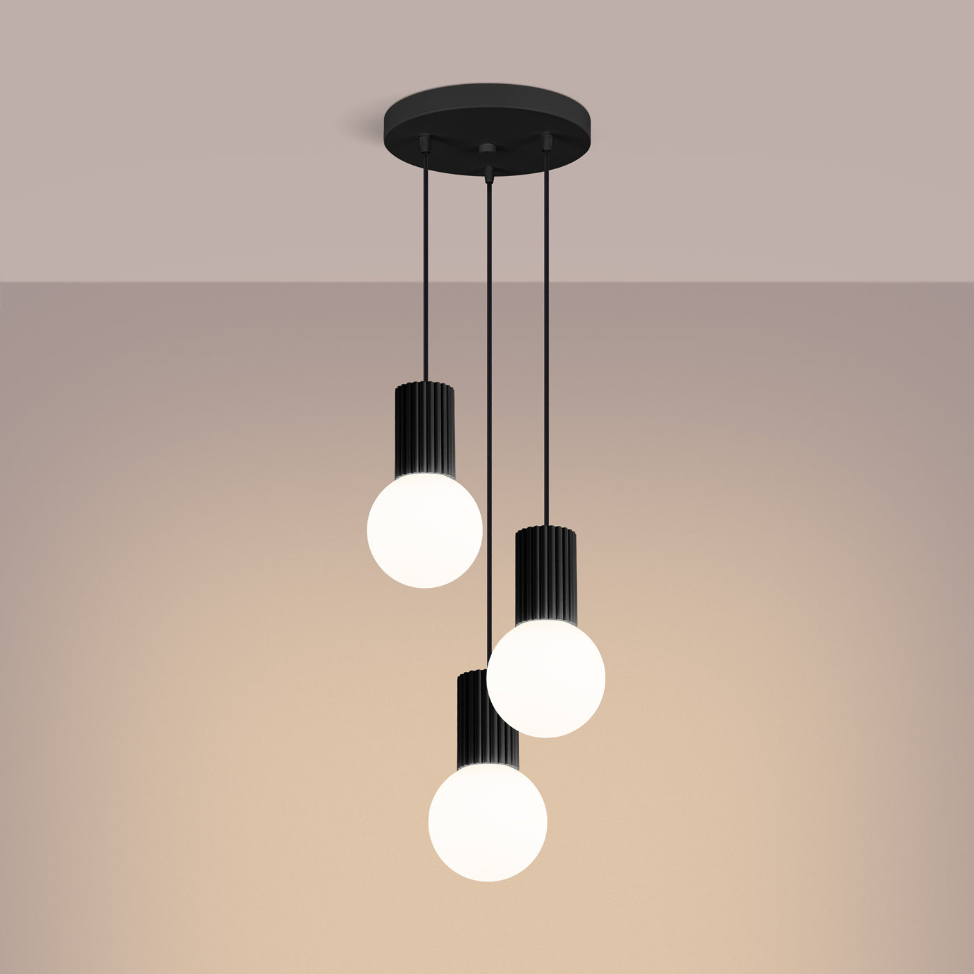 Pendelleuchte HALO 3P schwarz Sollux Lighting