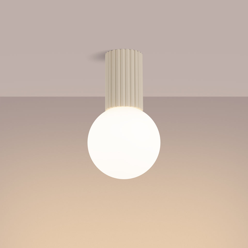 Bad-Deckenleuchte HALO beige IP44 Sollux Lighting