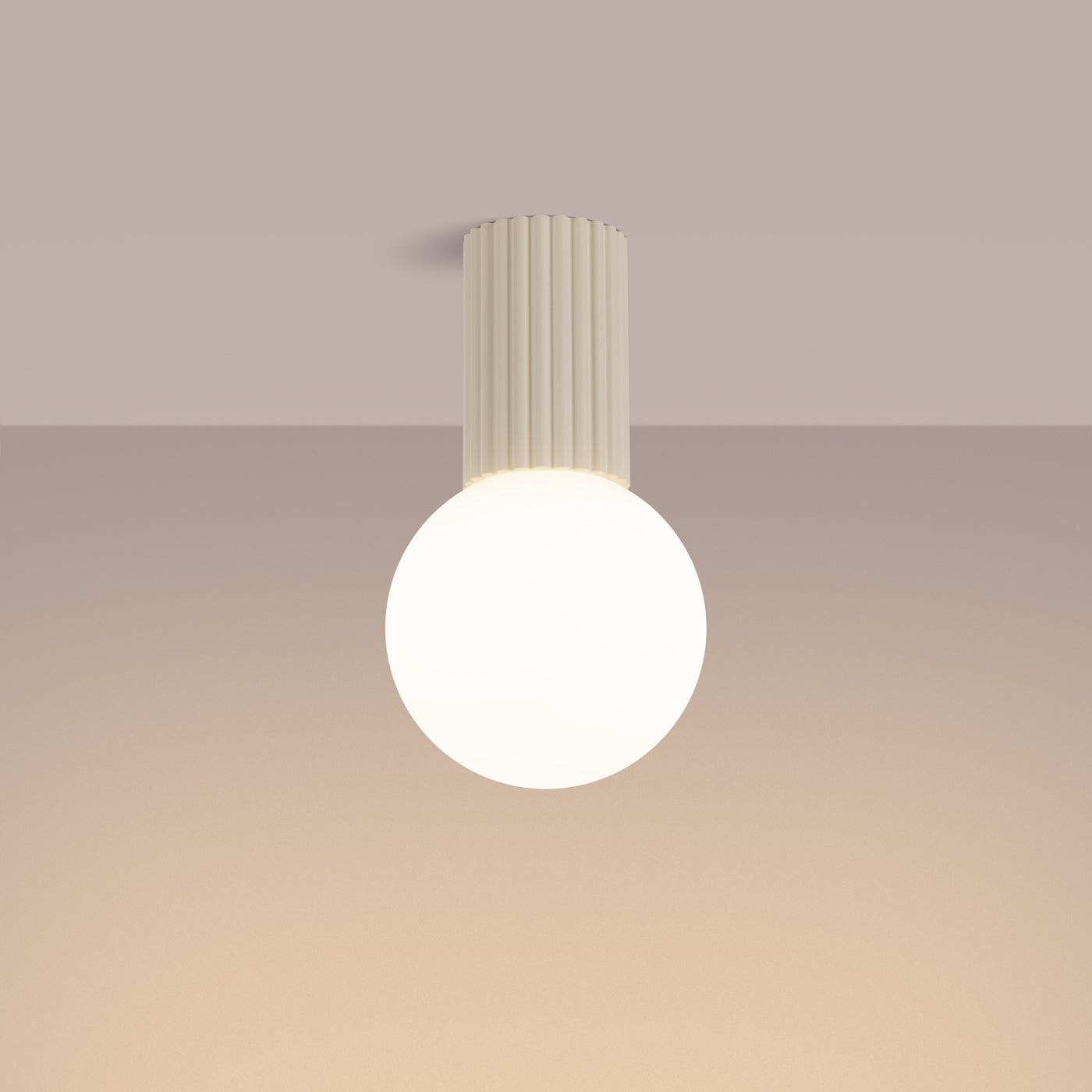 Bad-Deckenleuchte HALO beige IP44 Sollux Lighting