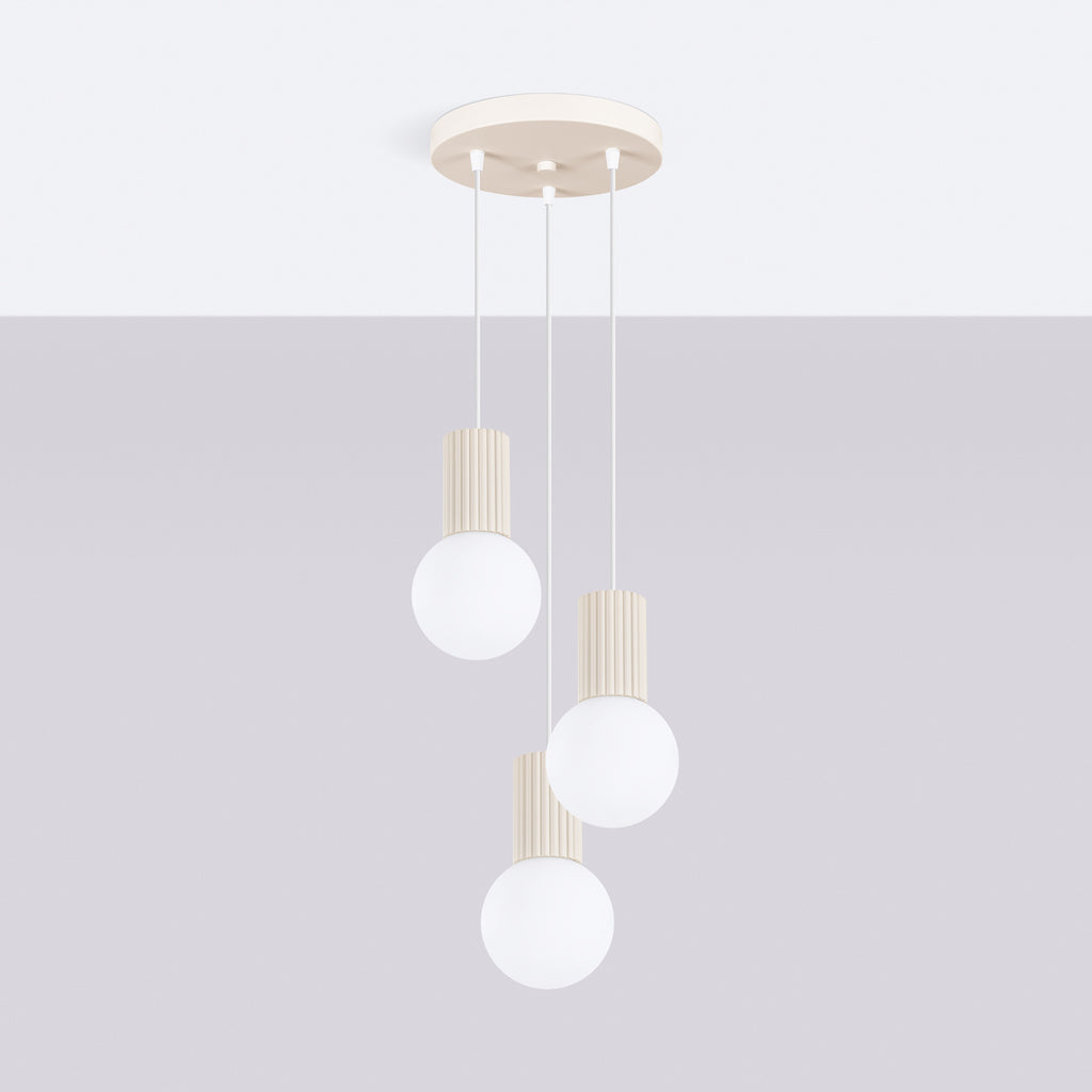 Pendelleuchte HALO 3P beige Sollux Lighting
