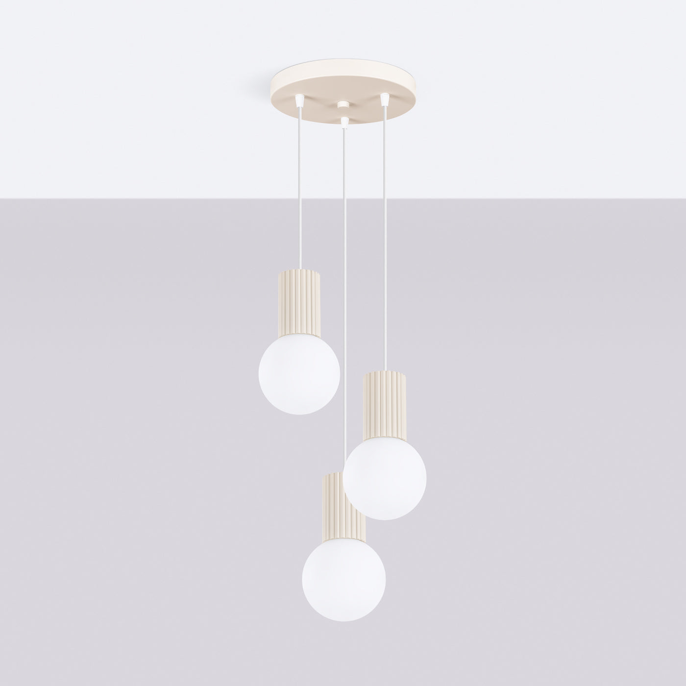 Pendelleuchte HALO 3P beige Sollux Lighting