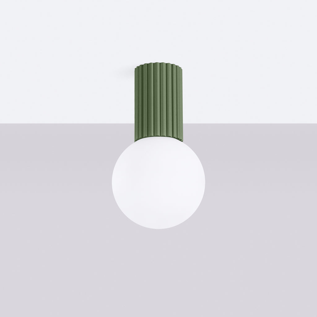 Bad-Deckenleuchte HALO olivgrün IP44 Sollux Lighting