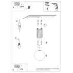 Bad-Deckenleuchte HALO roter Ocker IP44 Sollux Lighting