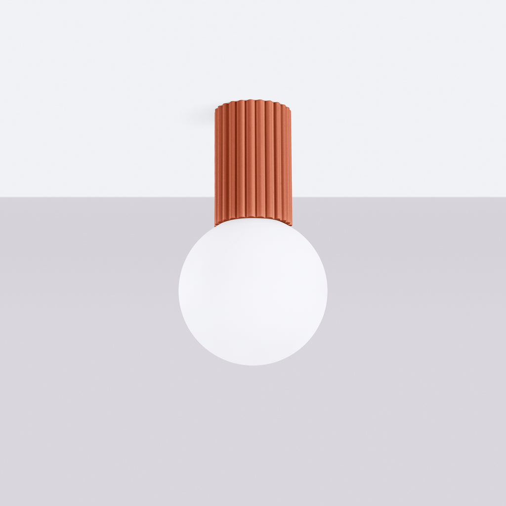 Bad-Deckenleuchte HALO roter Ocker IP44 Sollux Lighting
