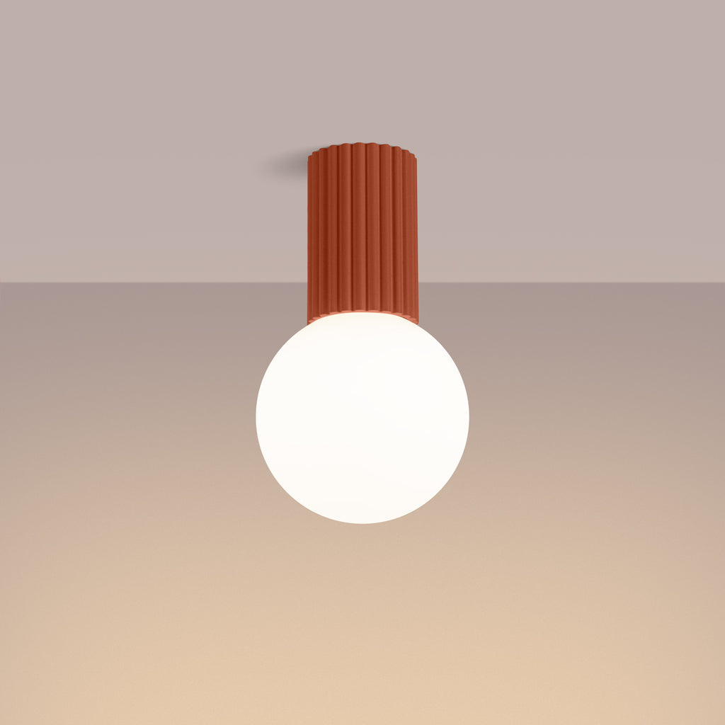 Bad-Deckenleuchte HALO roter Ocker IP44 Sollux Lighting