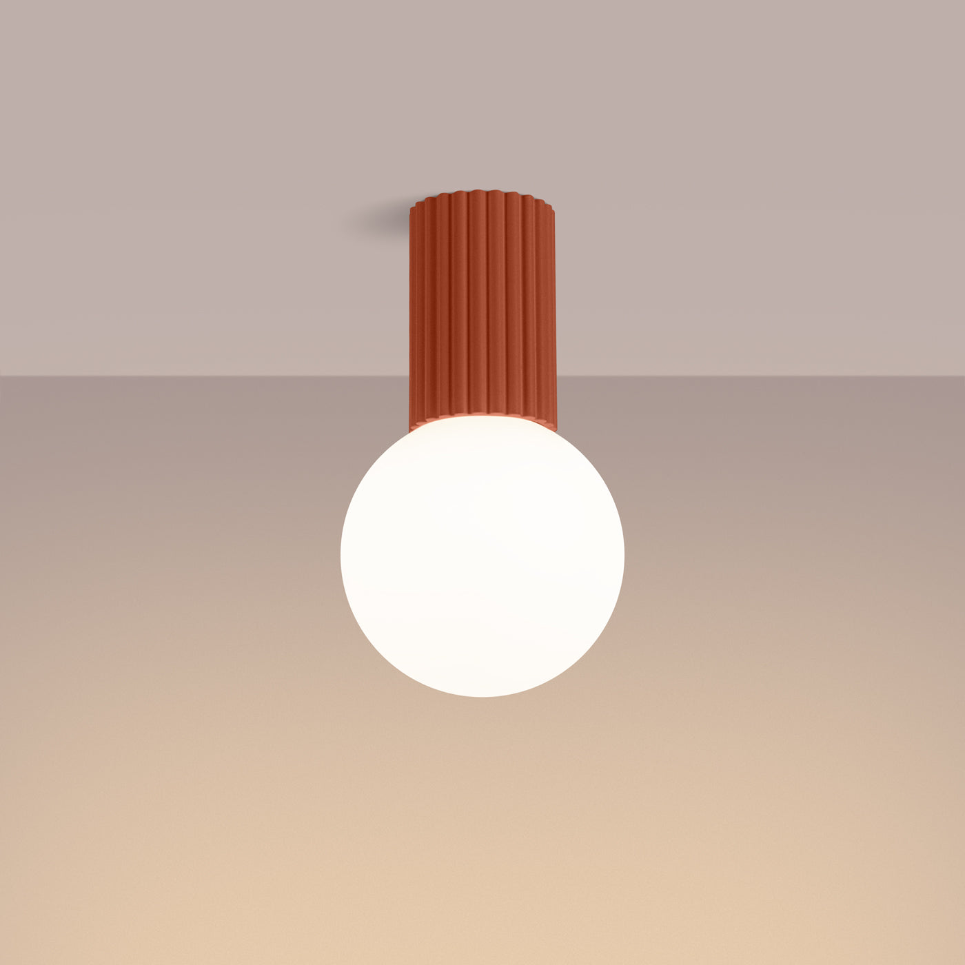 Bad-Deckenleuchte HALO roter Ocker IP44 Sollux Lighting