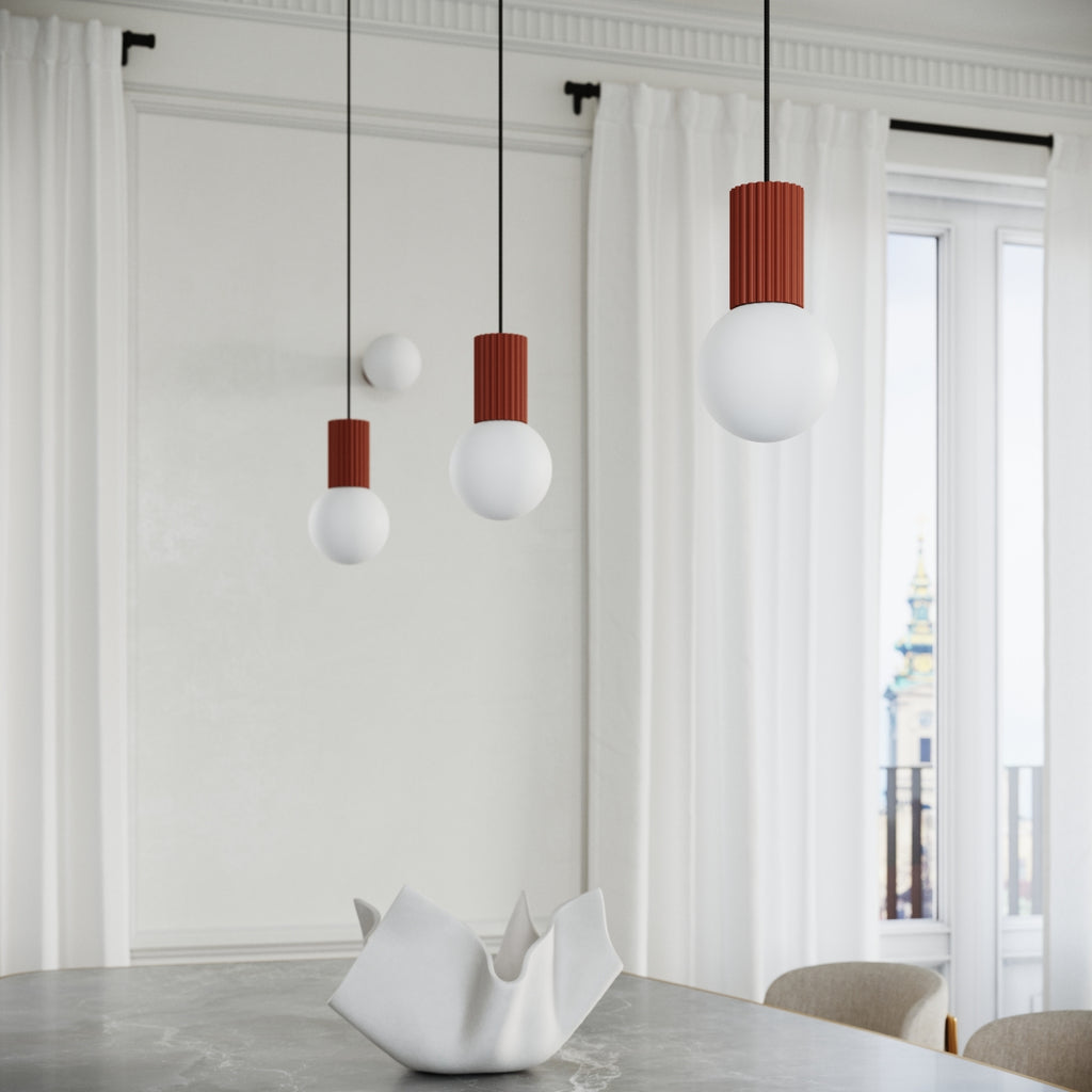 Pendelleuchte HALO 1 roter Ocker Sollux Lighting