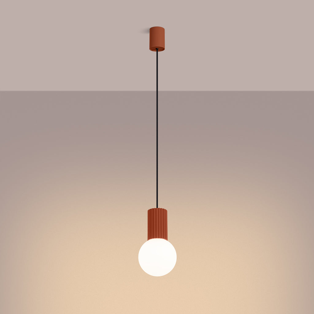 Pendelleuchte HALO 1 roter Ocker Sollux Lighting