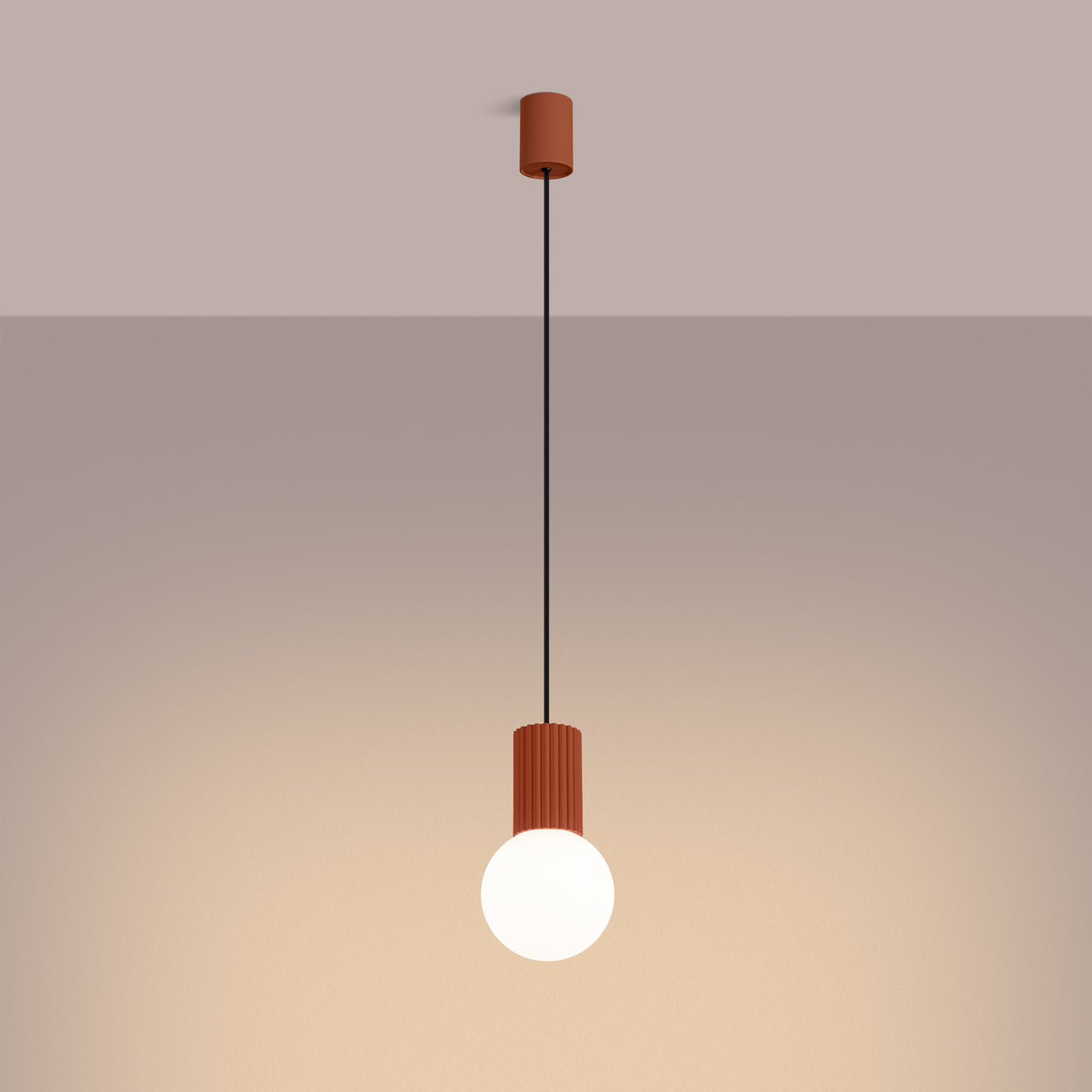 Pendelleuchte HALO 1 roter Ocker Sollux Lighting