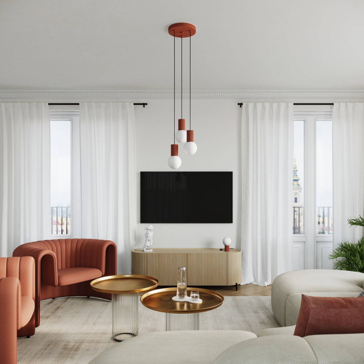 Tischleuchte HALO roter Ocker Sollux Lighting