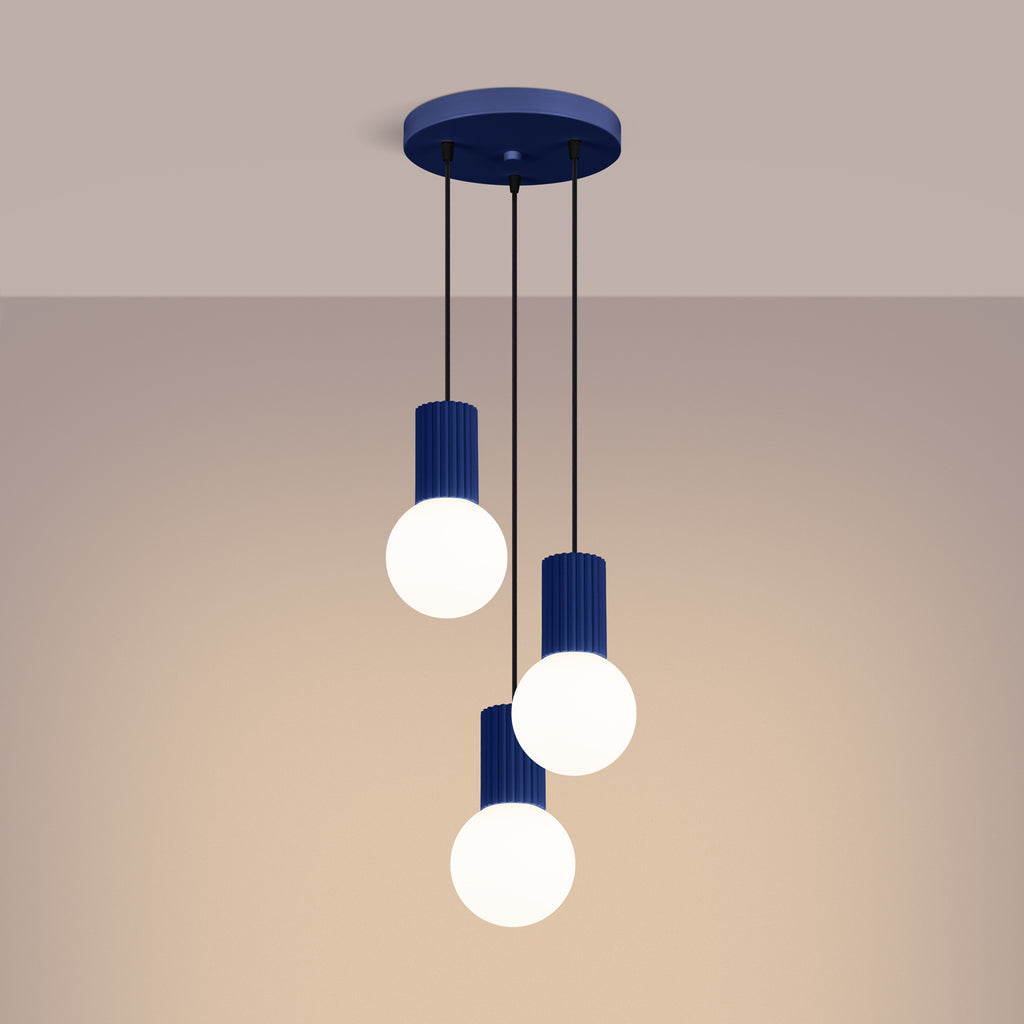 Pendelleuchte HALO 3P ultramarin Sollux Lighting
