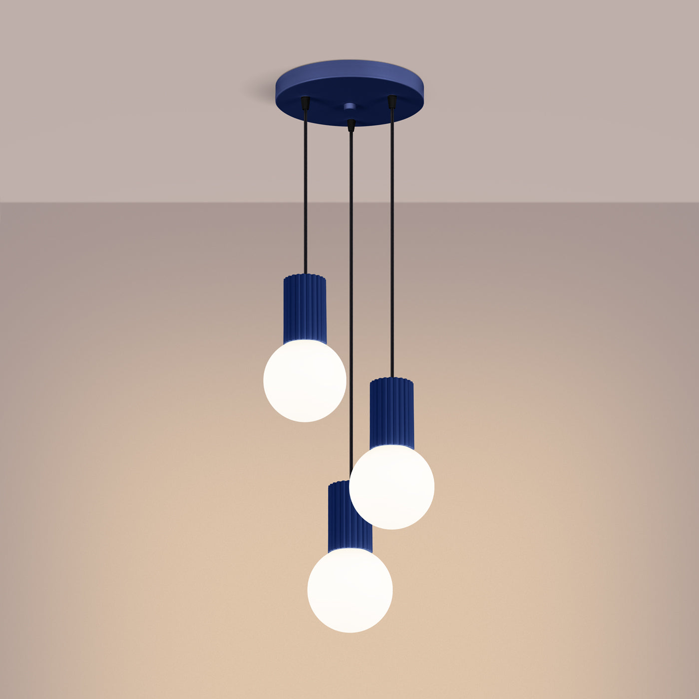 Pendelleuchte HALO 3P ultramarin Sollux Lighting