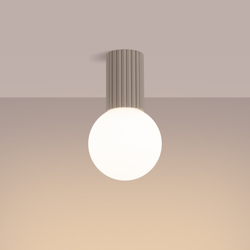 Bad-Deckenleuchte HALO taupe IP44 Sollux Lighting