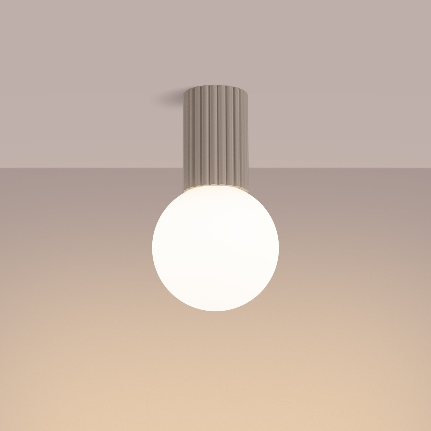 Bad-Deckenleuchte HALO taupe IP44 Sollux Lighting