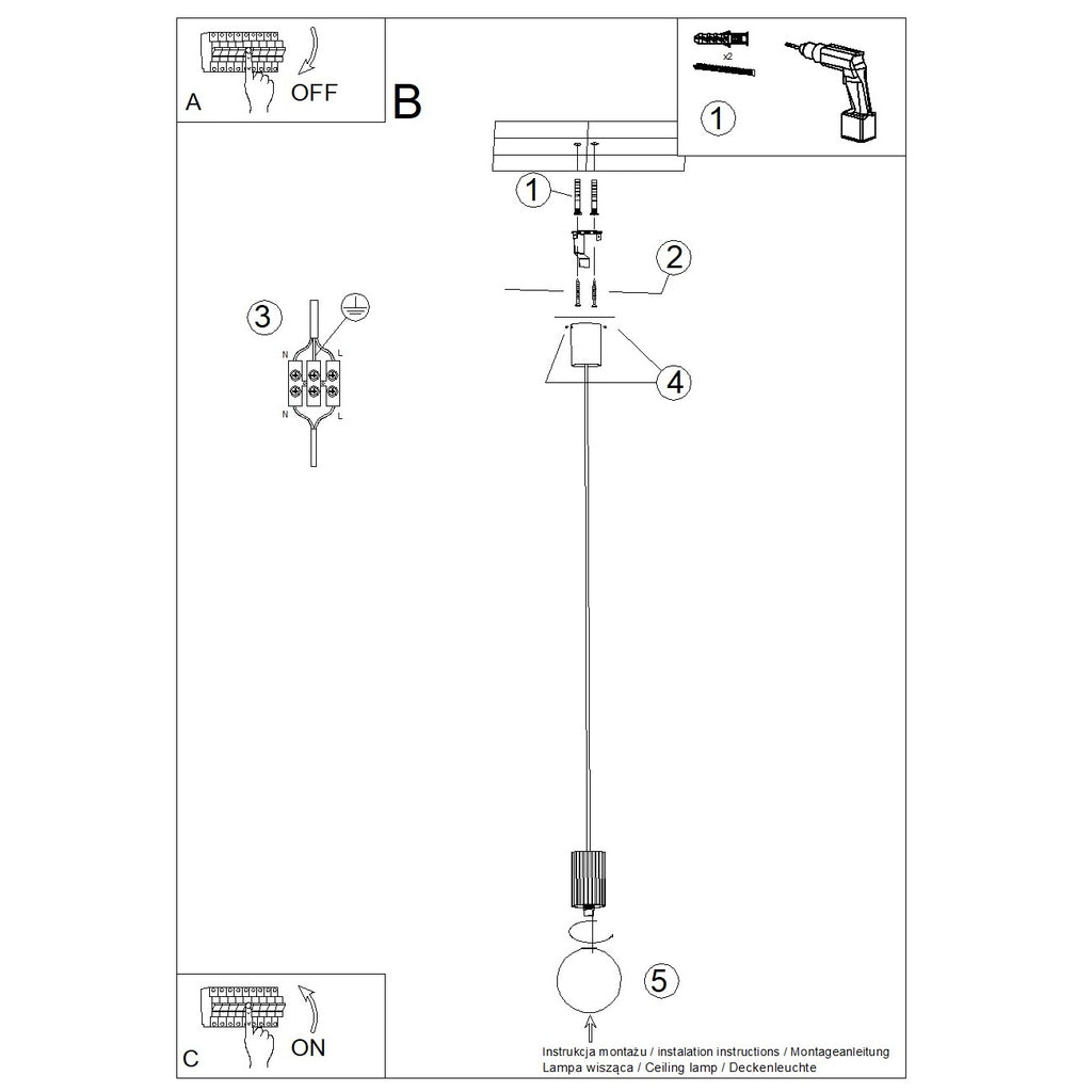Pendelleuchte HALO 1 taupe Sollux Lighting