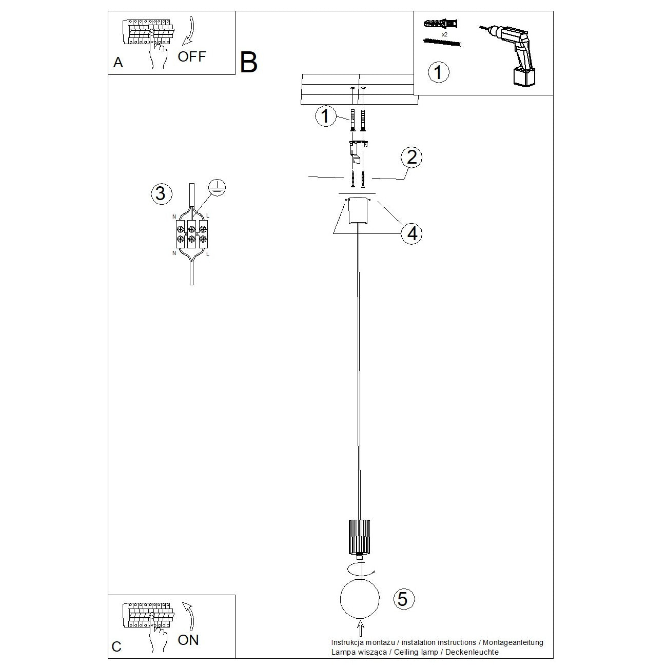 Pendelleuchte HALO 1 taupe Sollux Lighting