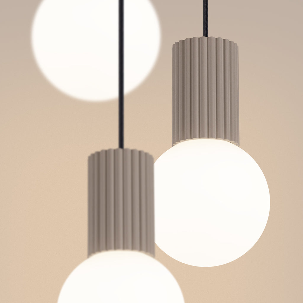 Pendelleuchte HALO 3P taupe Sollux Lighting