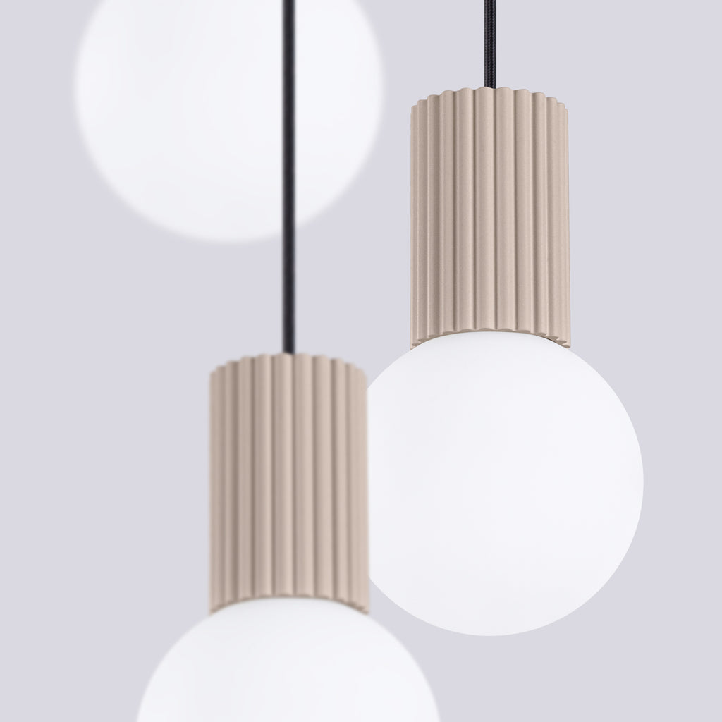 Pendelleuchte HALO 3P taupe Sollux Lighting