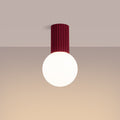 Bad-Deckenleuchte HALO burgunderrot IP44 Sollux Lighting