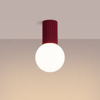 Bad-Deckenleuchte HALO burgunderrot IP44 Sollux Lighting