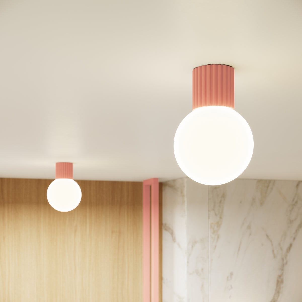Bad-Deckenleuchte HALO apricot IP44 Sollux Lighting