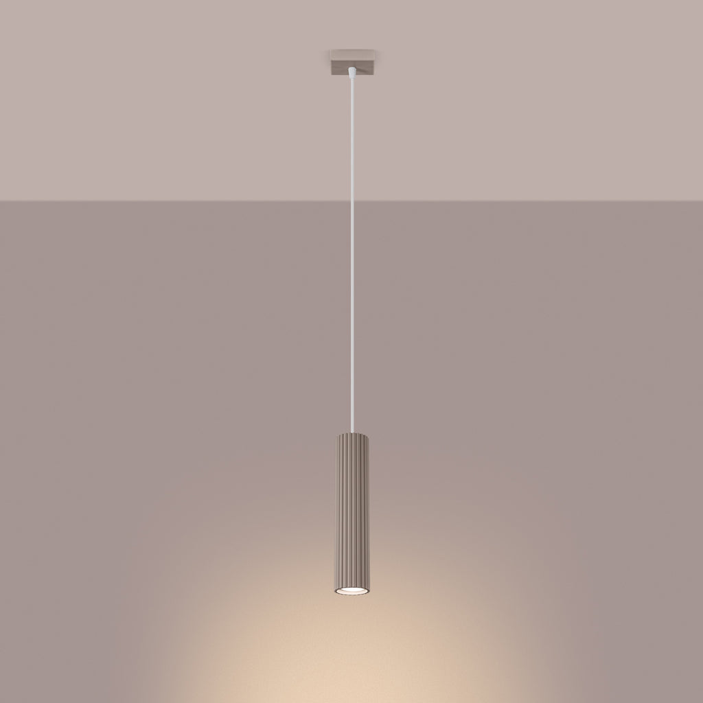 Pendelleuchte KARBON 1 taupe Sollux Lighting