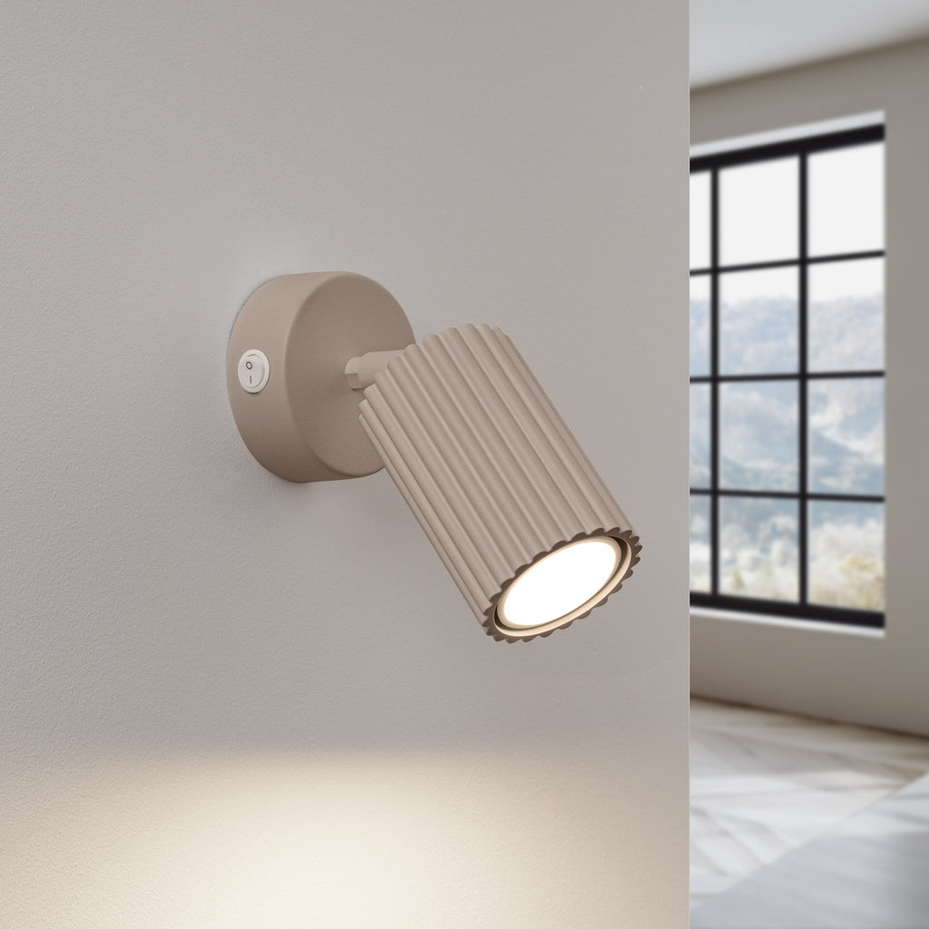 Wandleuchte KARBON taupee mit Schalter Sollux Lighting
