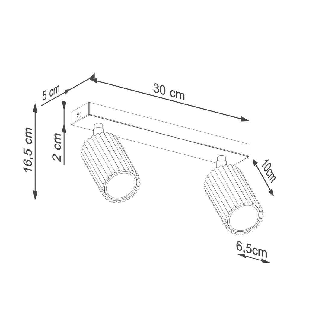 Deckenleuchte - Spot - Strahler KARBON 2 taupe Sollux Lighting